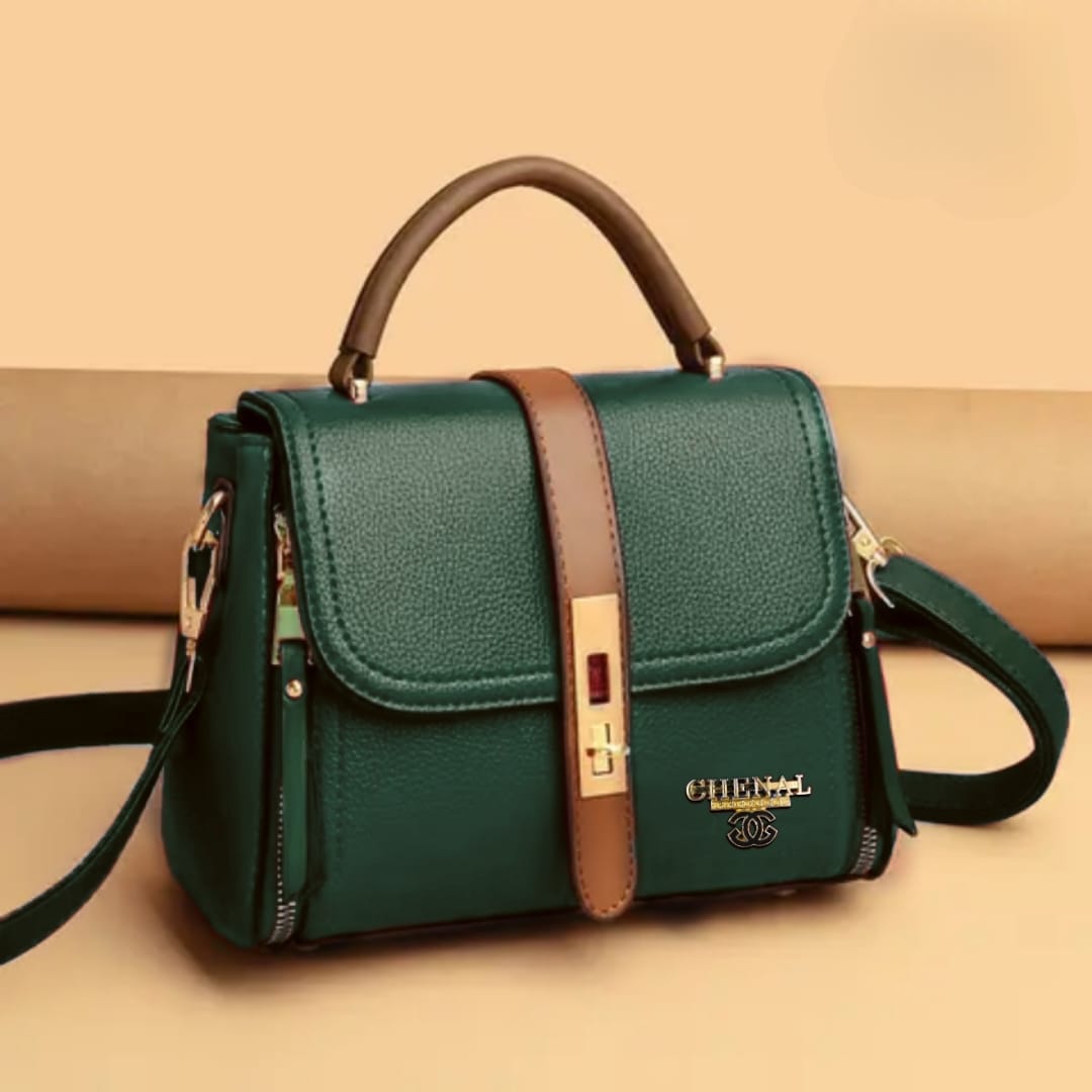 Contrast Dual zipper Crossbody Bag