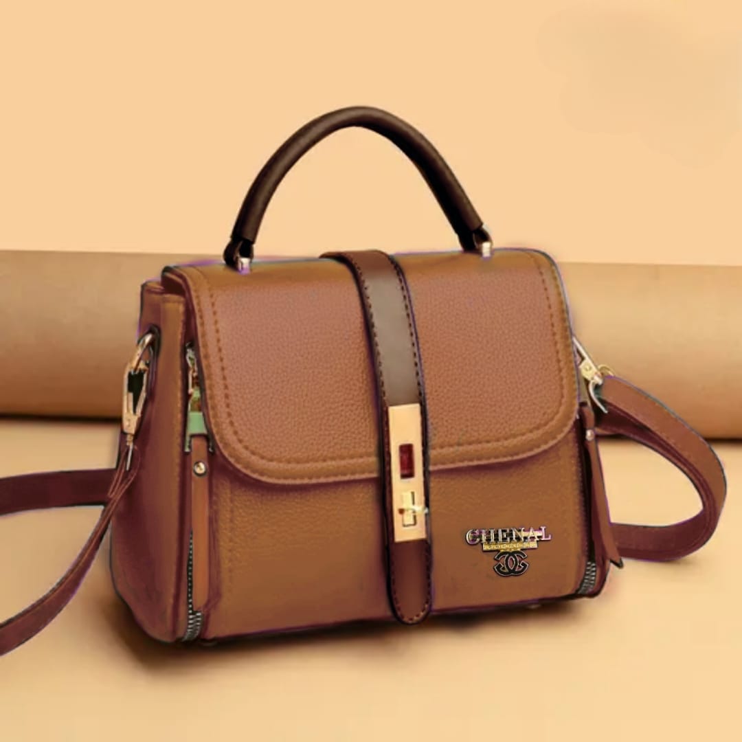 Contrast Dual zipper Crossbody Bag