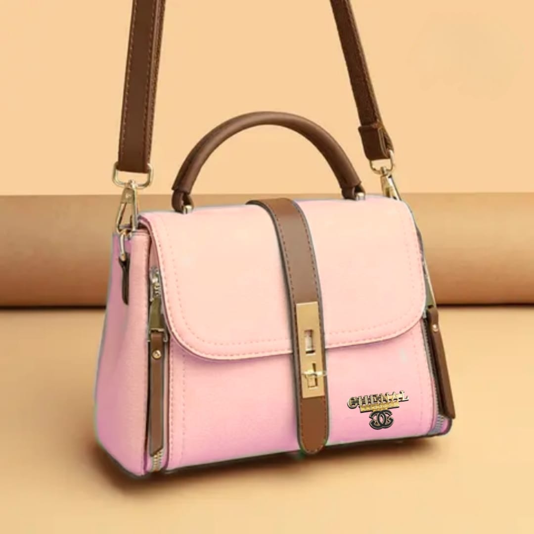 Contrast Dual zipper Crossbody Bag