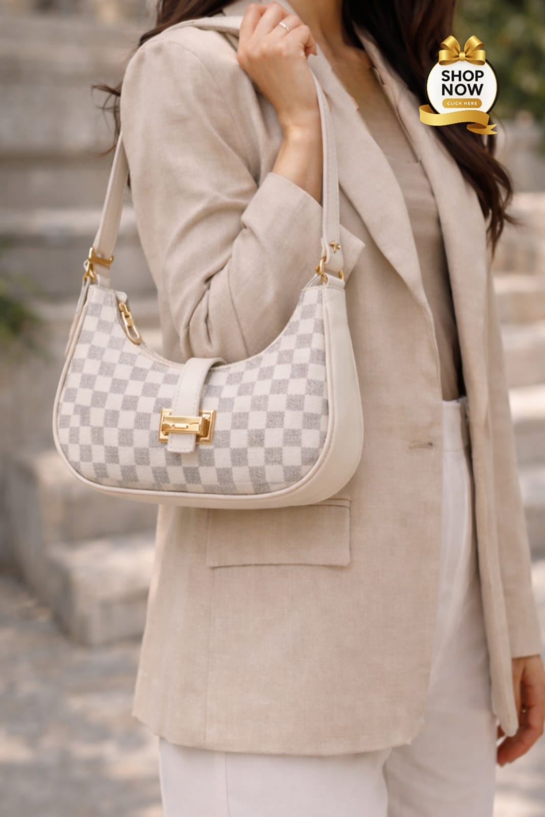 Branded Moon Shape Handbag