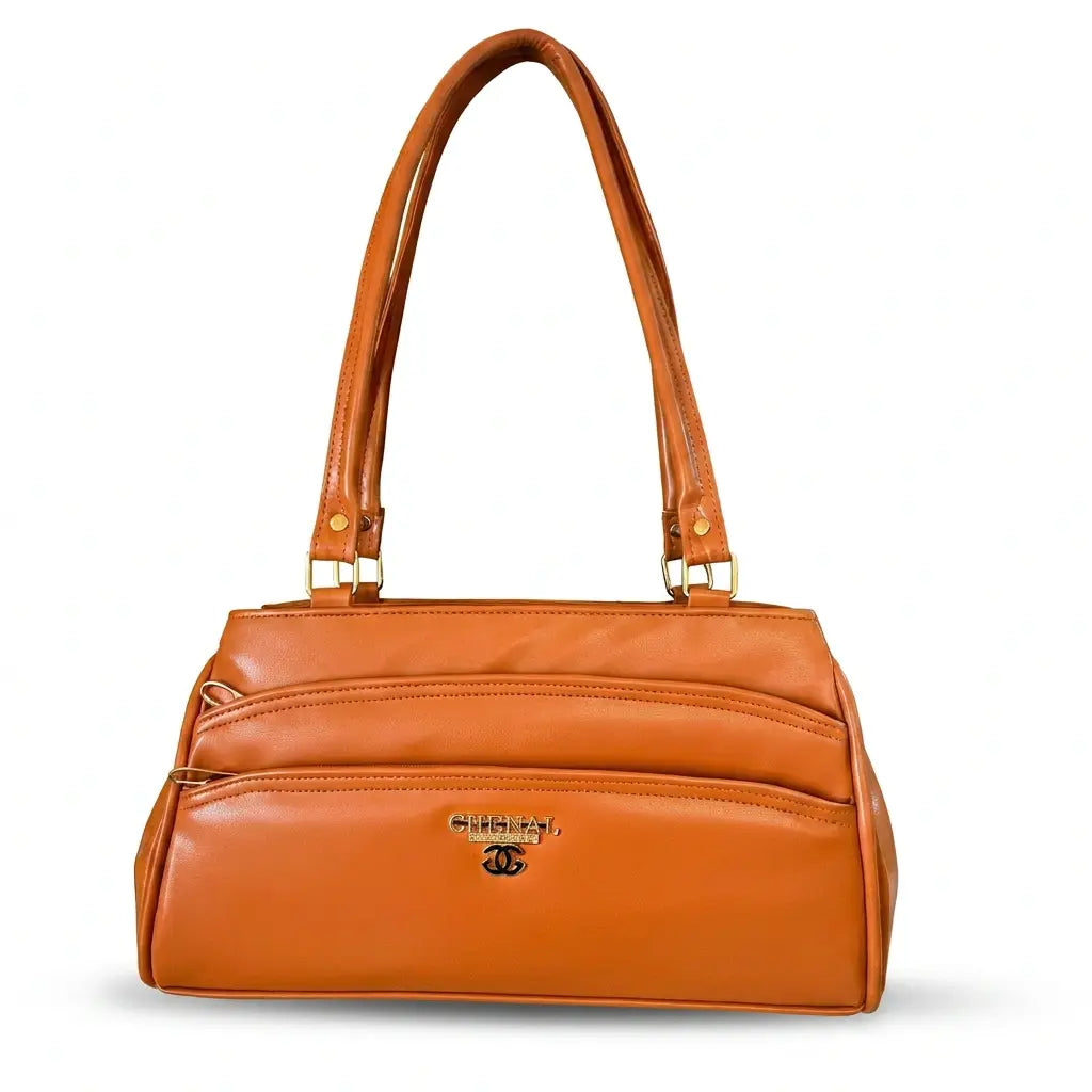 Premium 7 Zipper Hand Bag - Mustard