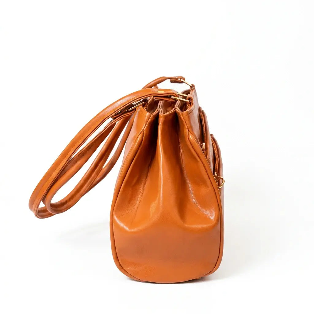 Premium 7 Zipper Hand Bag - Mustard