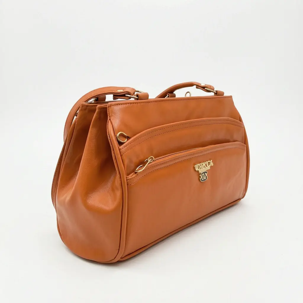 Premium 7 Zipper Hand Bag - Mustard