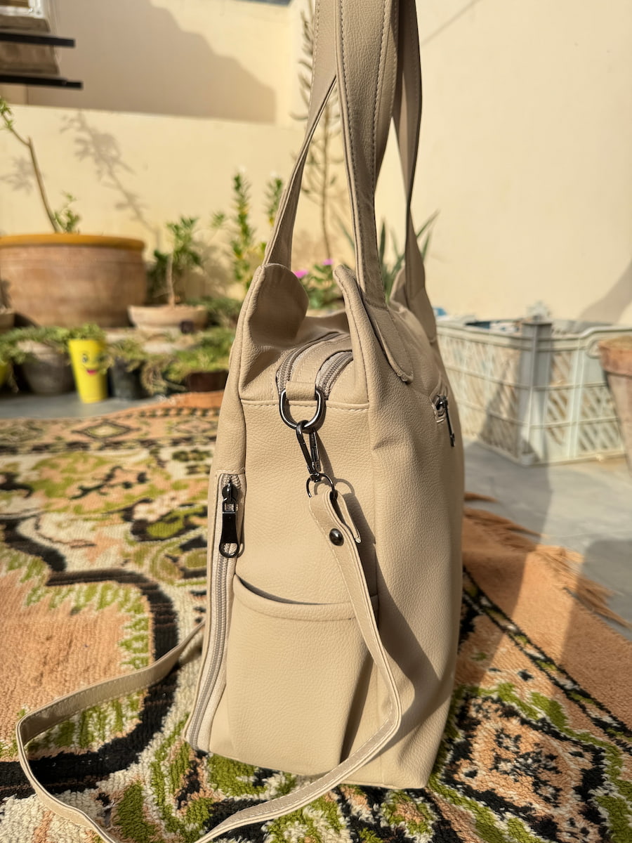 Large Premium Handbag - Beige