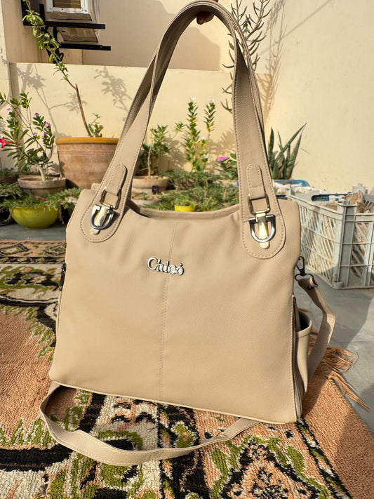 Large Premium Handbag - Beige