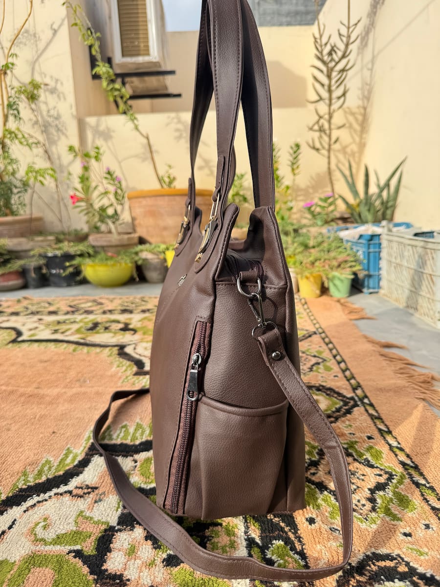 Large Premium Handbag - Dark Brown