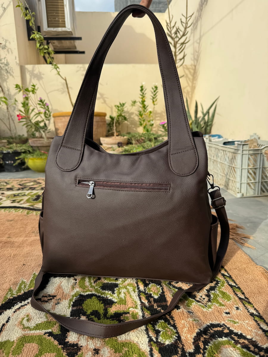 Large Premium Handbag - Dark Brown