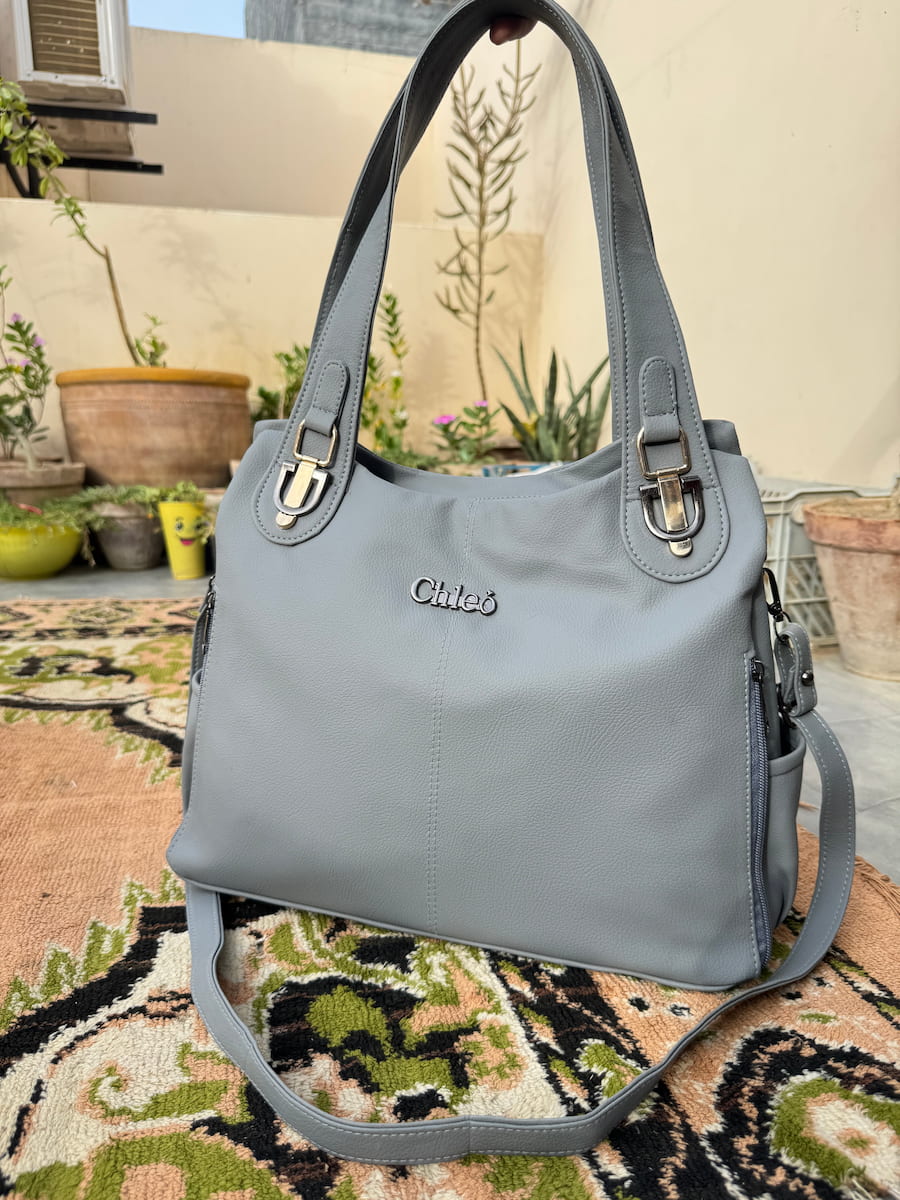 Large Premium Handbag - Light Gray