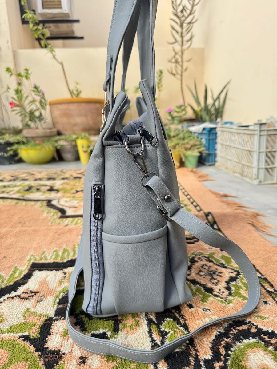 Large Premium Handbag - Light Gray