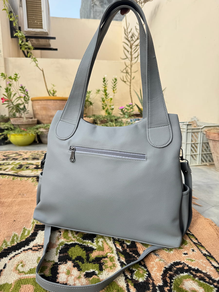 Large Premium Handbag - Light Gray