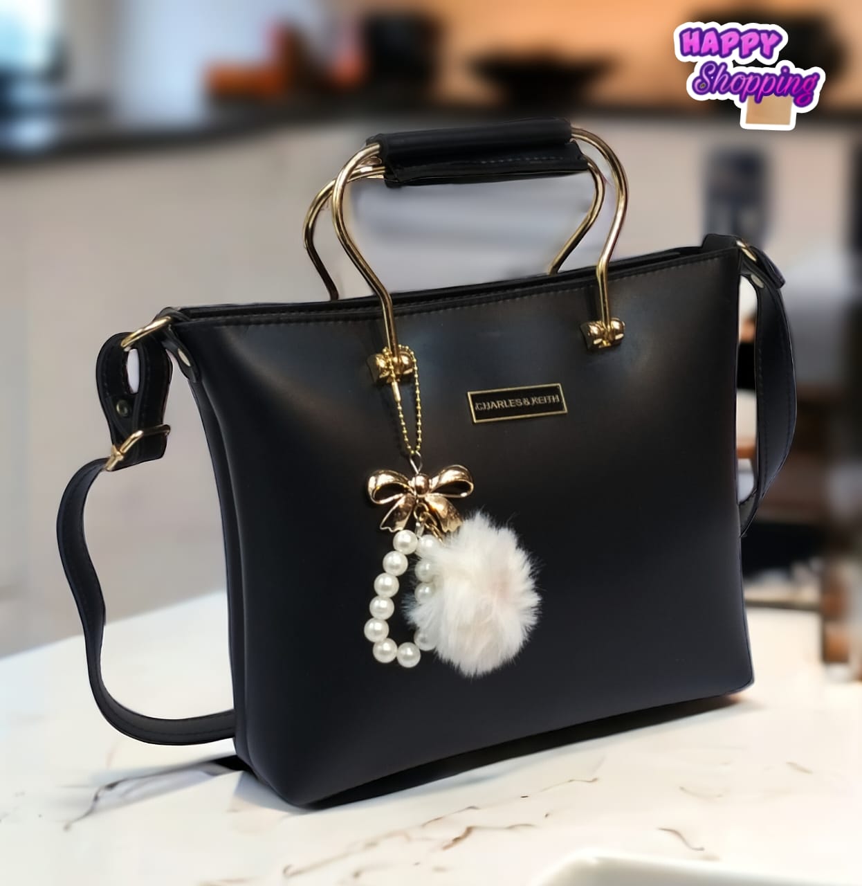 Regular Metal Handle Handbag