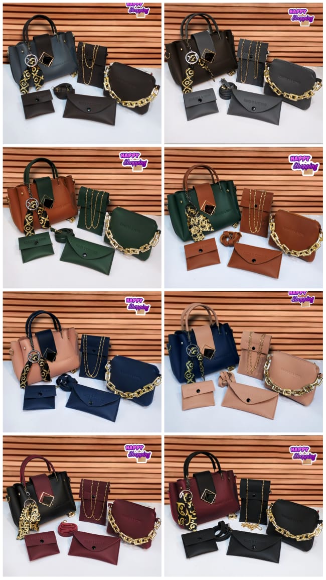 Contrast 5 pcs handbag Set