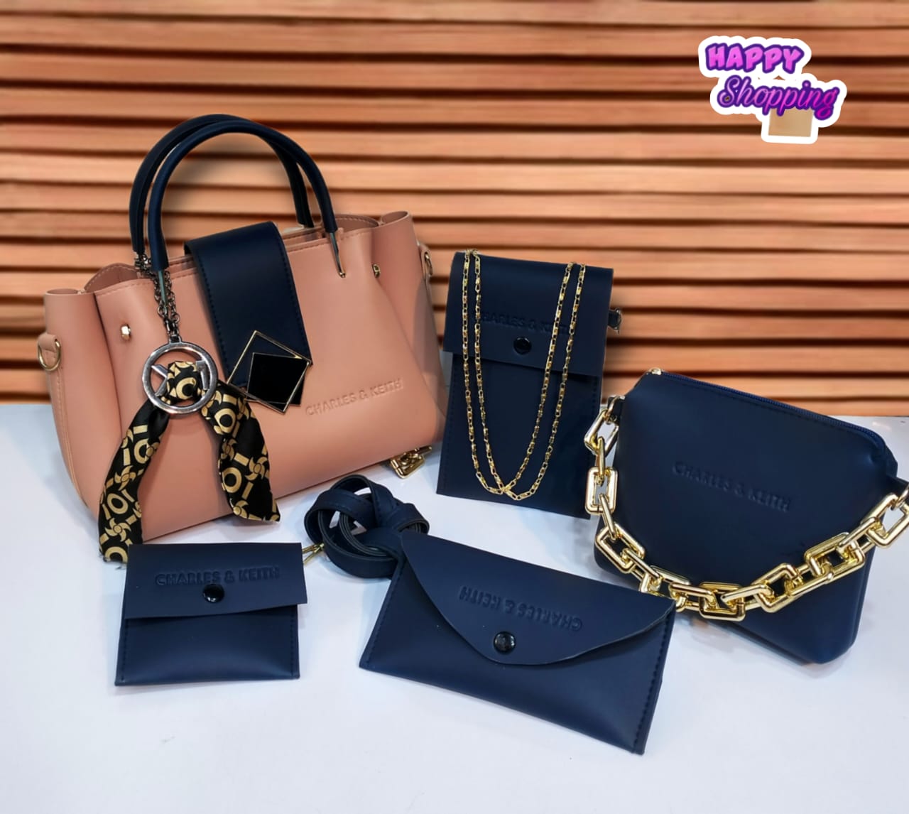 Contrast 5 pcs handbag Set