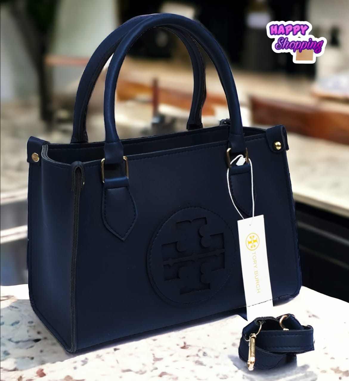 Front Logo Leather Handbag