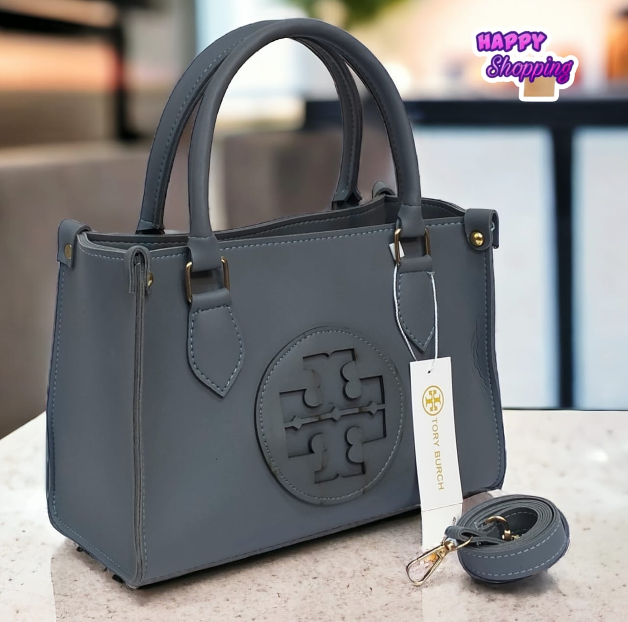 Front Logo Leather Handbag