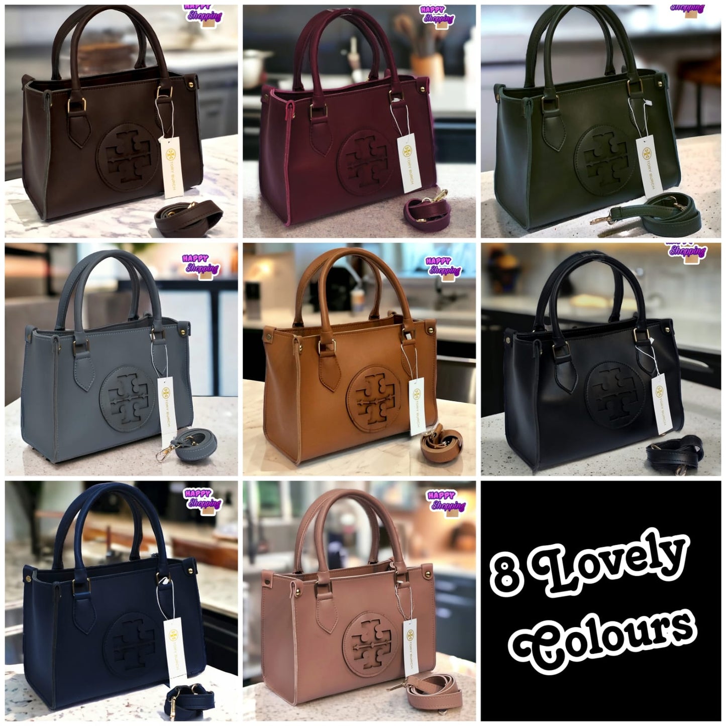 Front Logo Leather Handbag