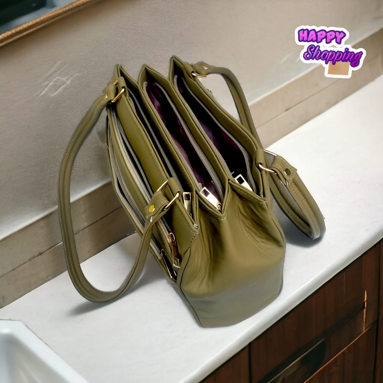 7 zipper Handbag