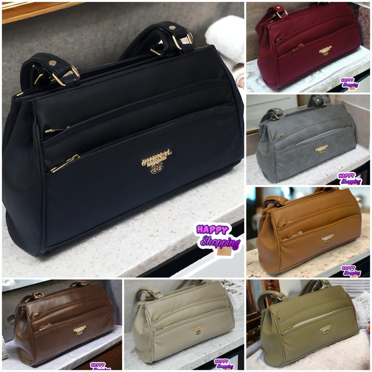 7 zipper Handbag