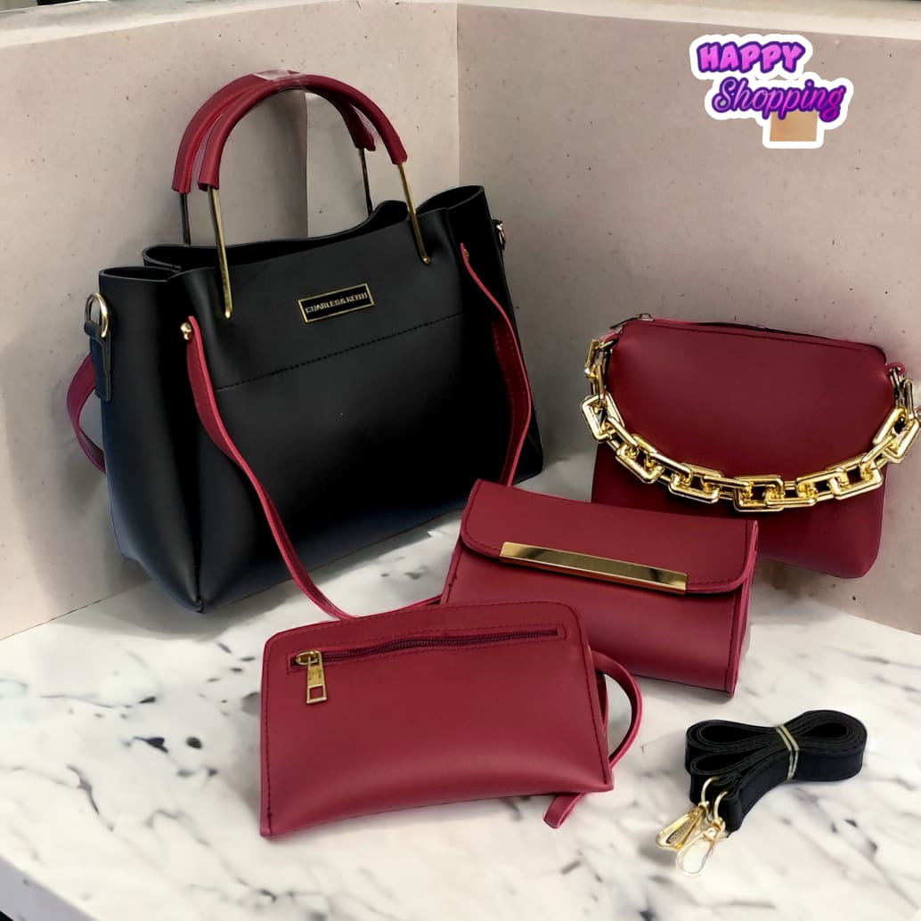 Contrast 4 pcs handbag set