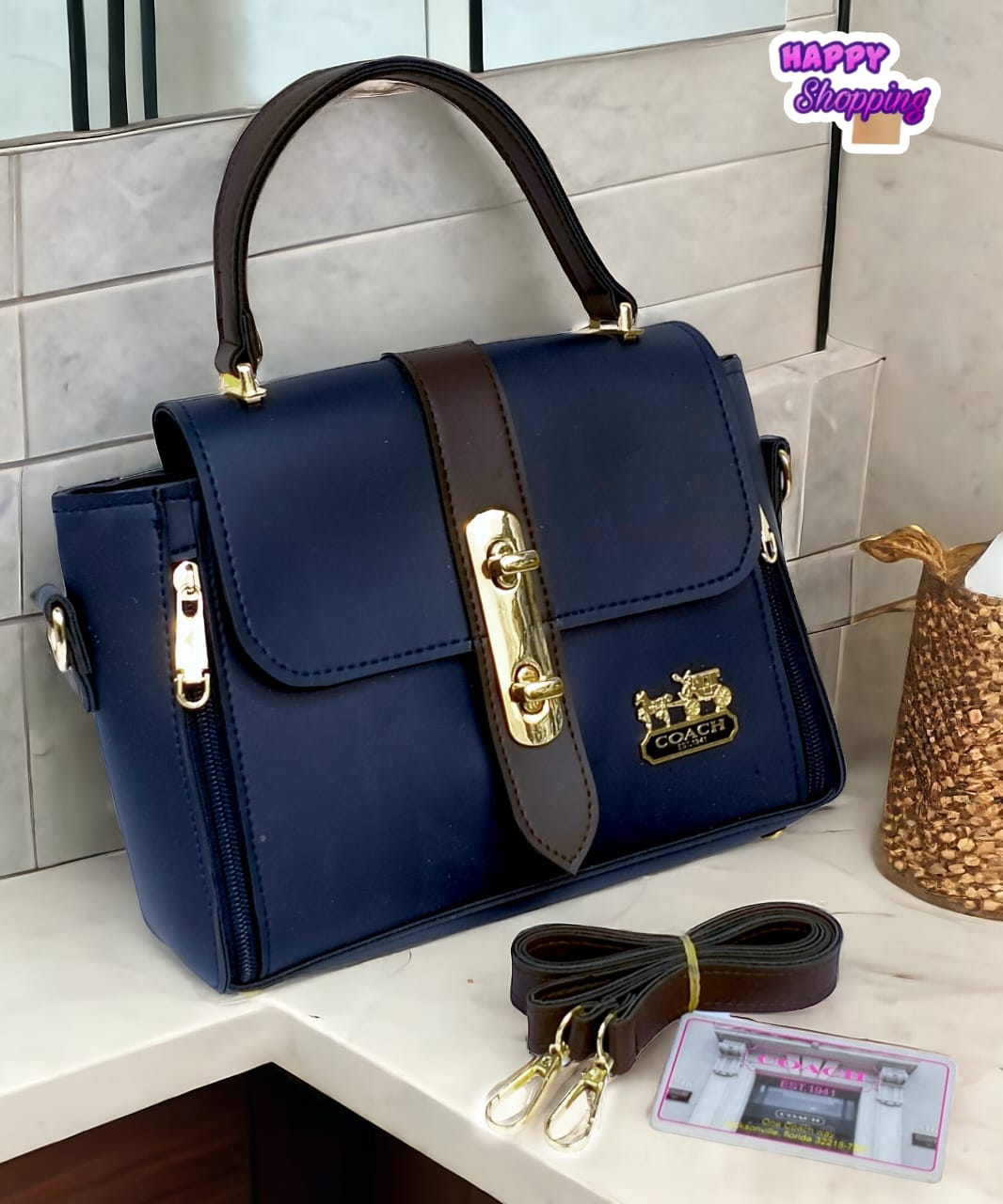 Vertical front lock Handbag