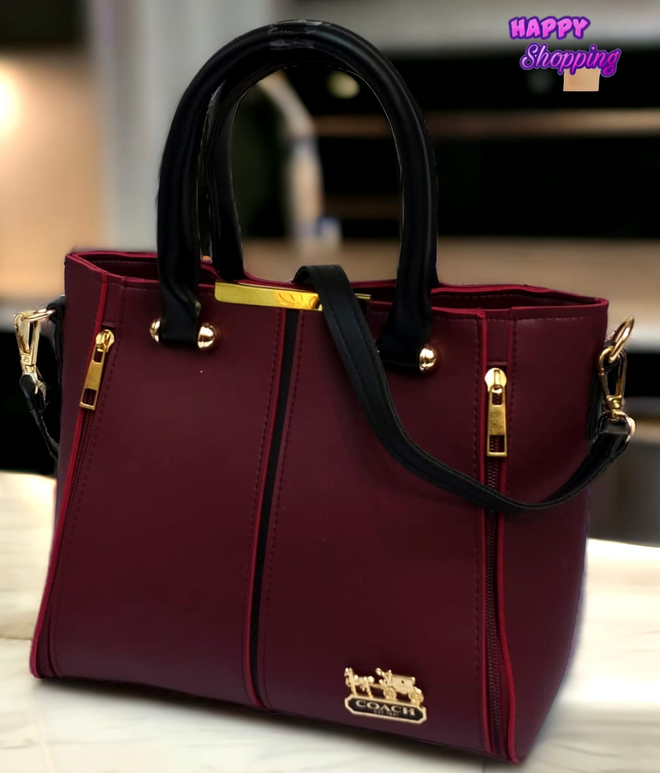 Large Dual Zipper Handbag