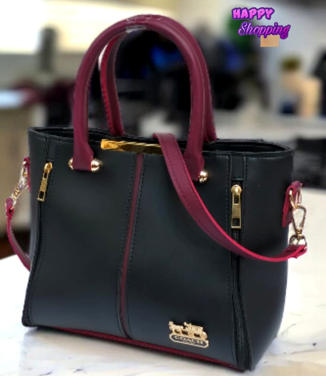 Large Dual Zipper Handbag