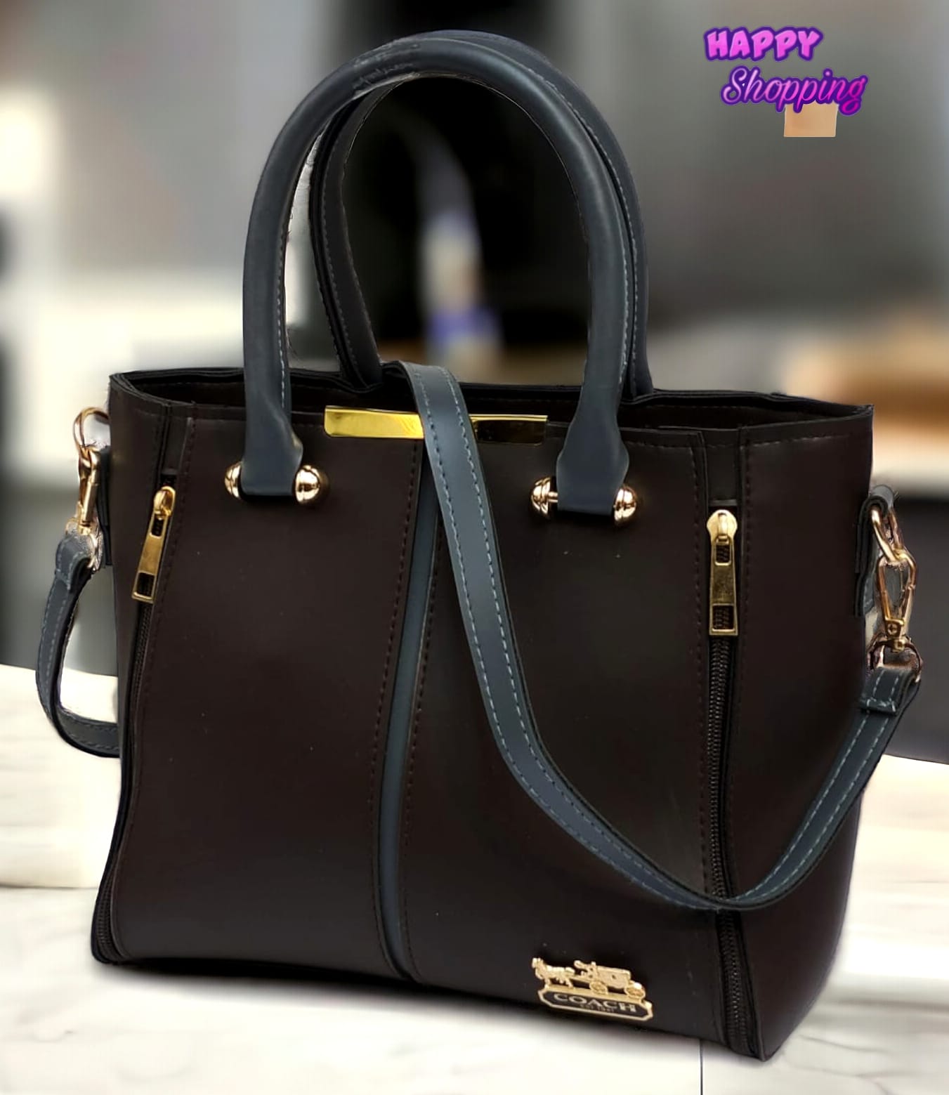 Large Dual Zipper Handbag