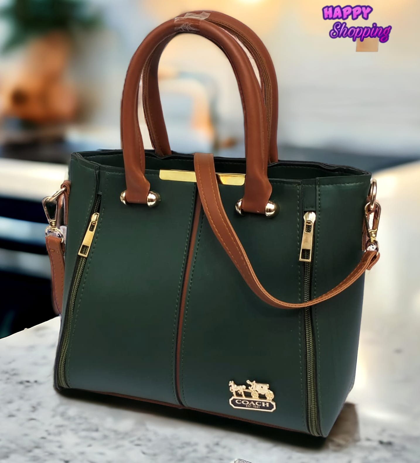 Large Dual Zipper Handbag