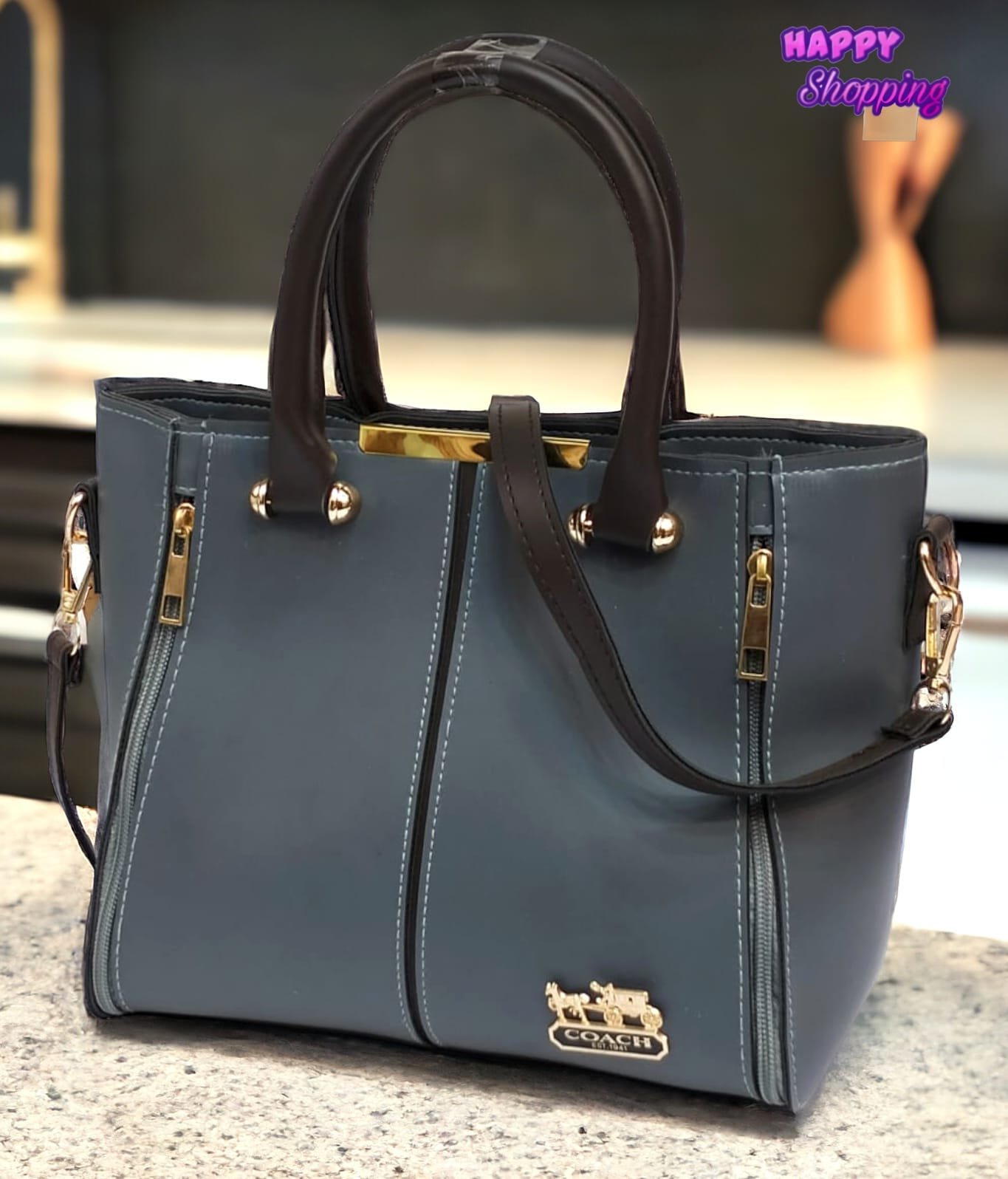 Large Dual Zipper Handbag