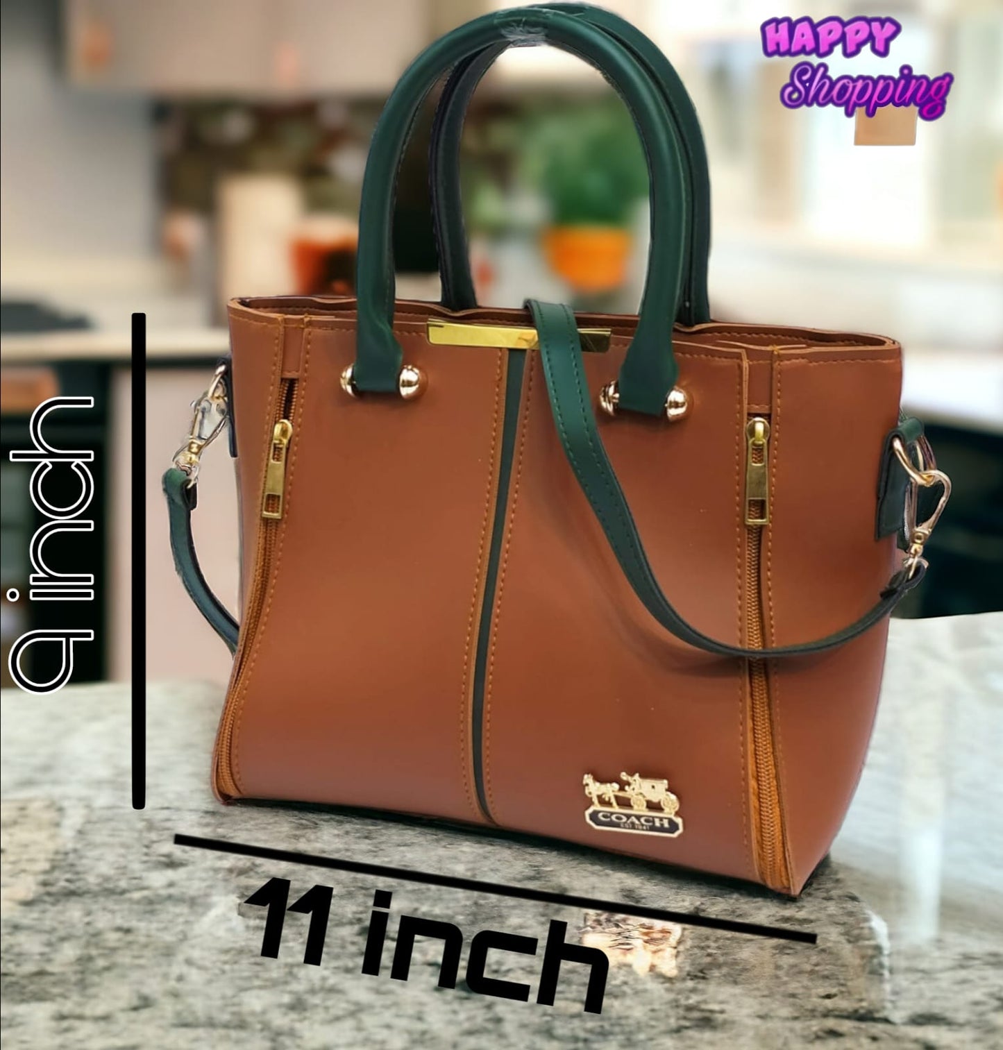 Large Dual Zipper Handbag