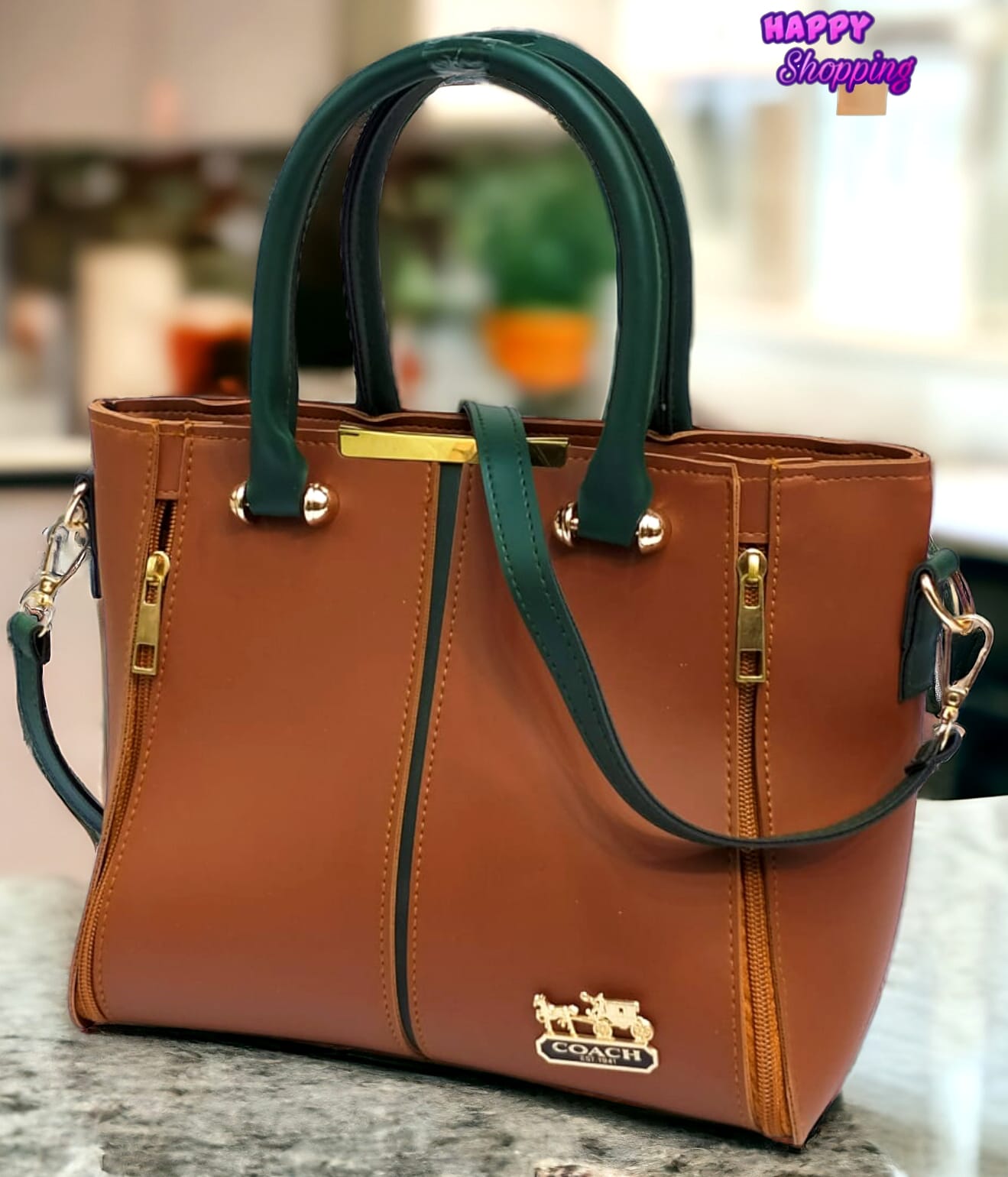 Large Dual Zipper Handbag