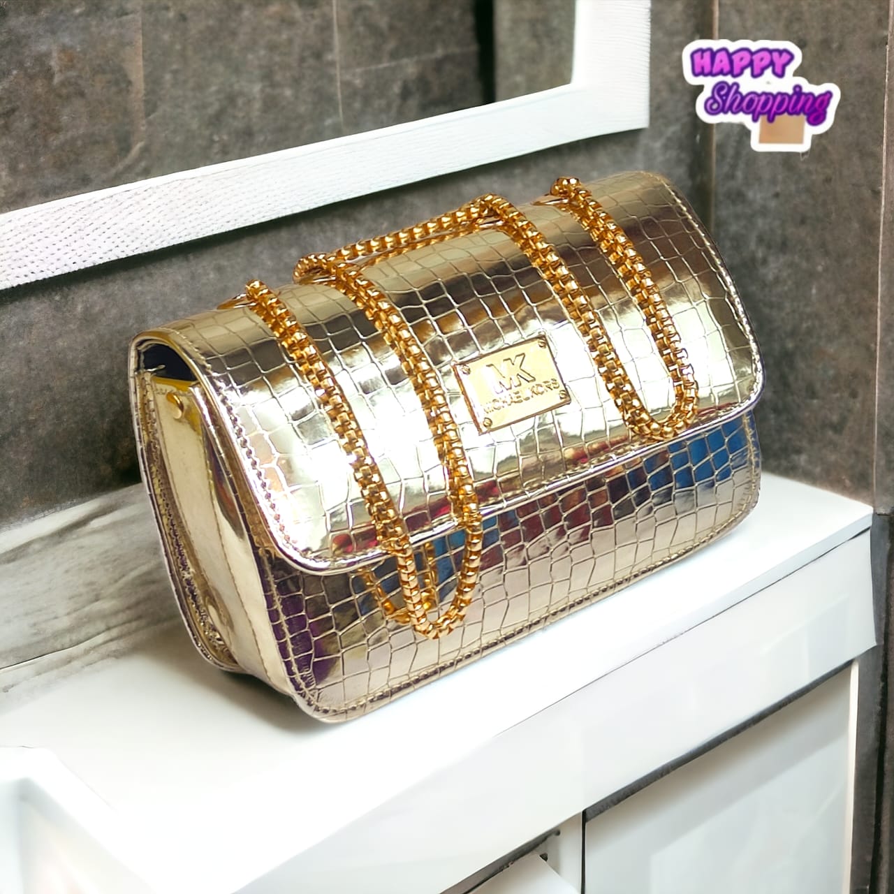 Glossy Top Chain Crossbody bag