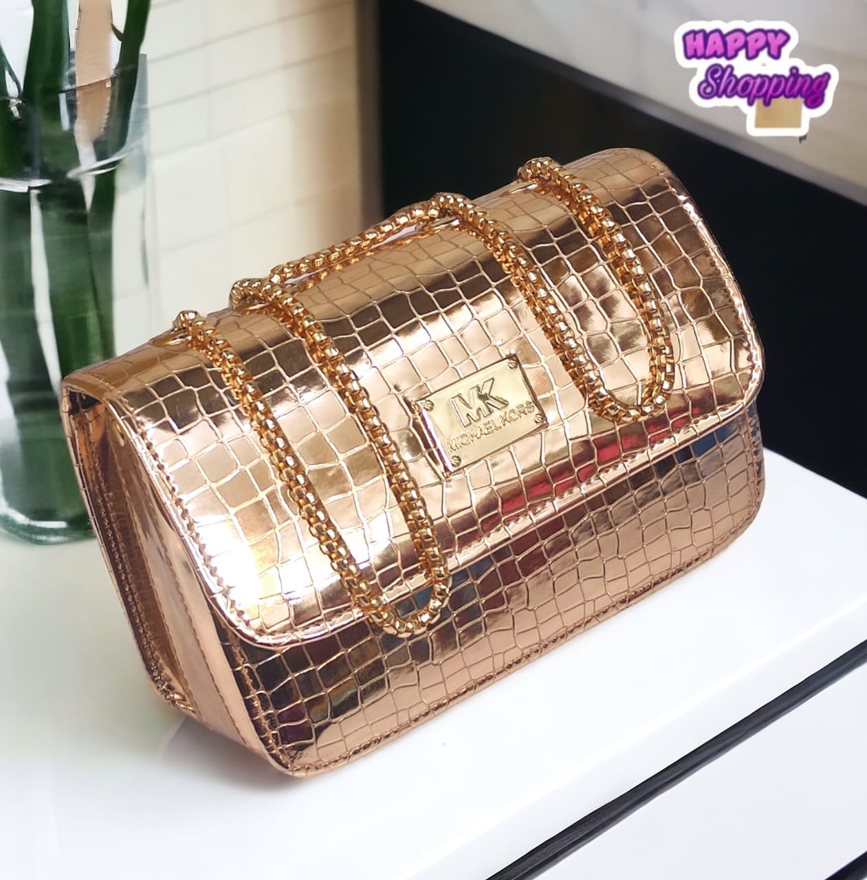 Glossy Top Chain Crossbody bag