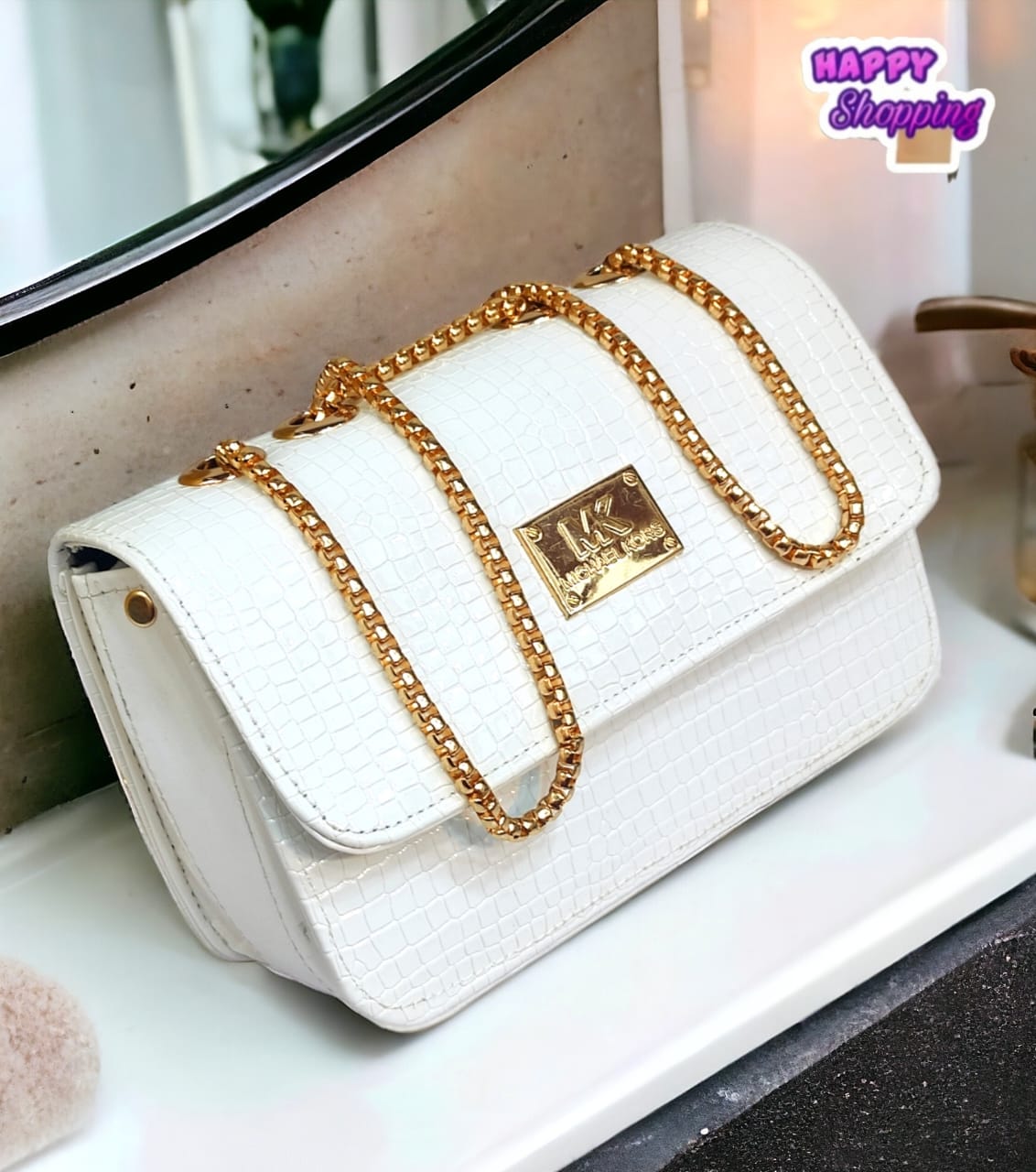 Glossy Top Chain Crossbody bag