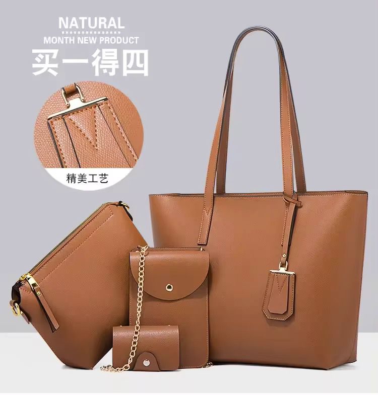 Synthetic Liza Leather Handbag| 4 pcs