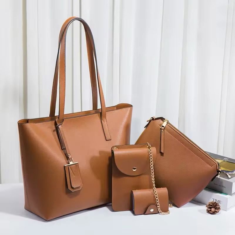 Synthetic Liza Leather Handbag| 4 pcs