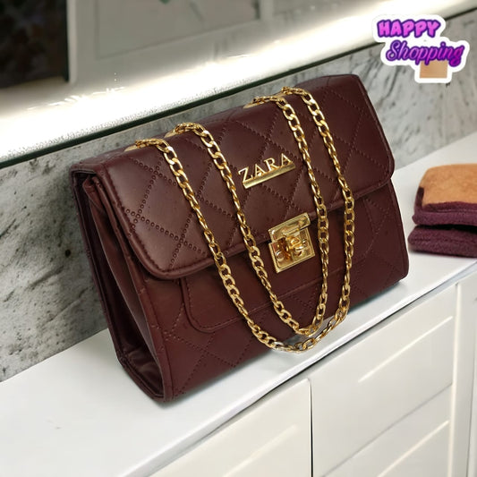 Stitched Top Chain Crossbody