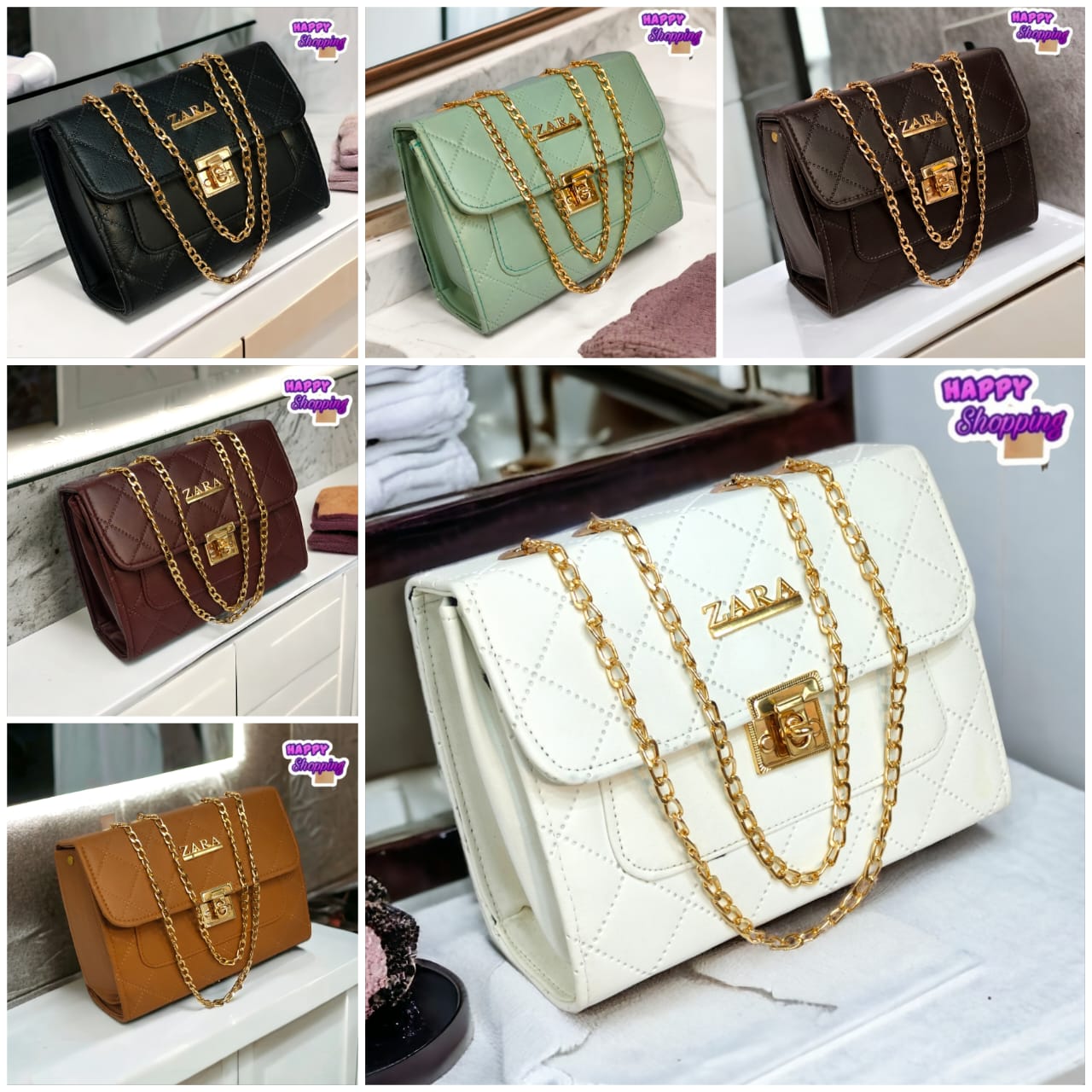 Stitched Top Chain Crossbody