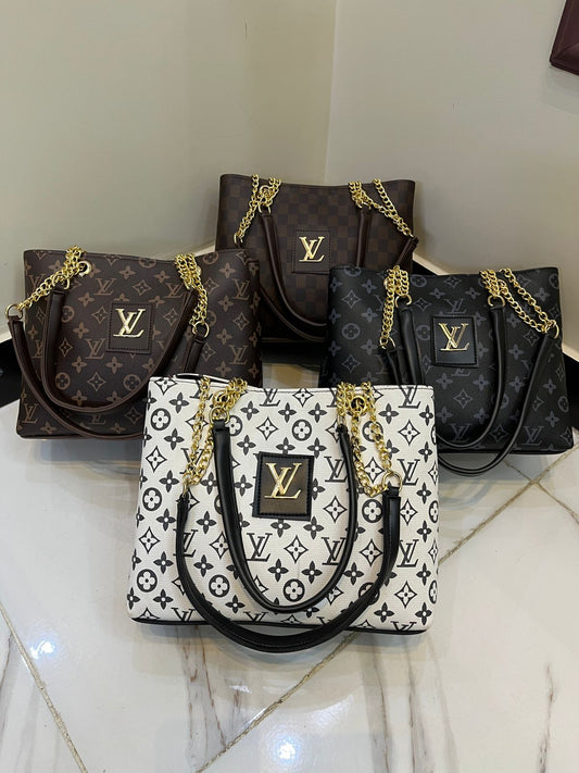 Branded top chain handbag