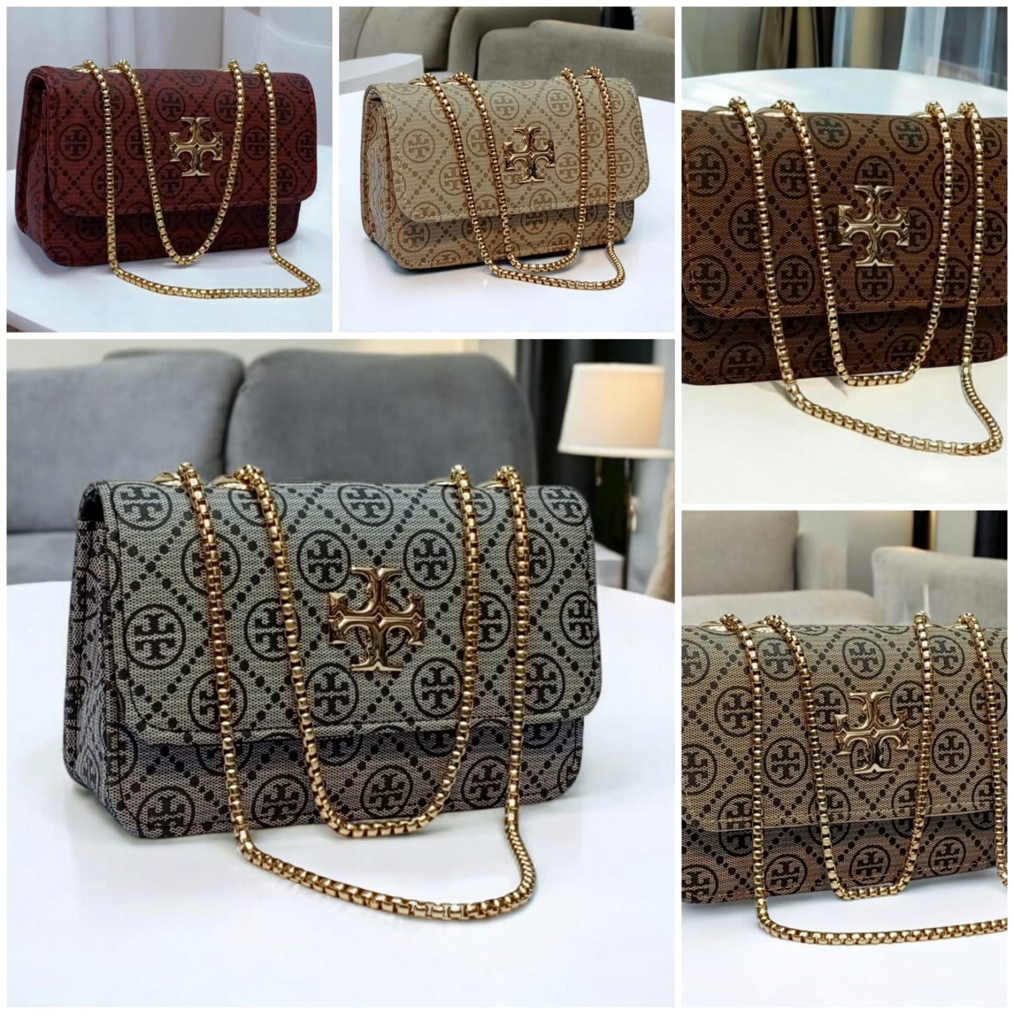 Branded Top Chain Crossbody Bag