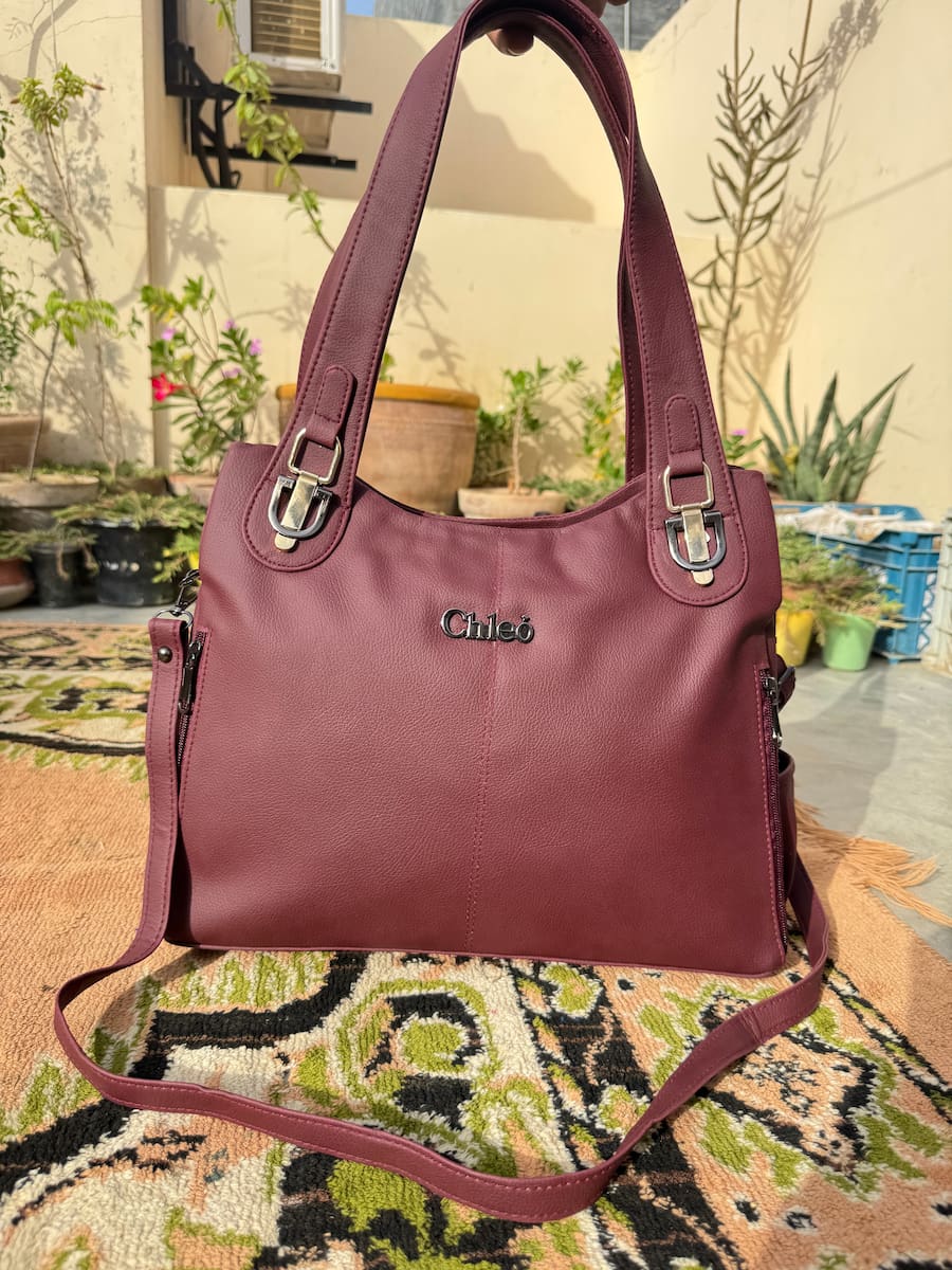 Large Premium Handbag - Maroon