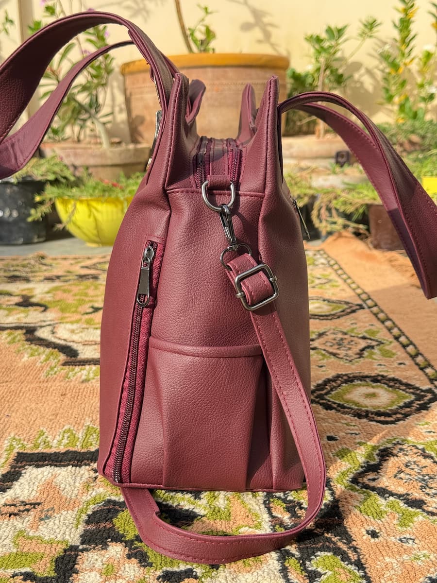Large Premium Handbag - Maroon