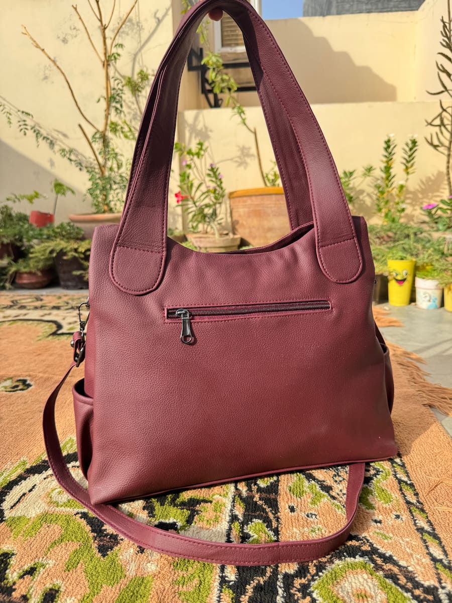Large Premium Handbag - Maroon