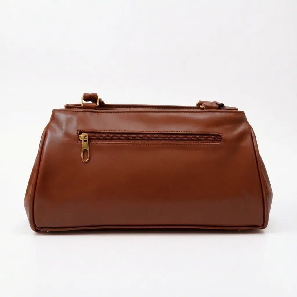 Premium 7 Zipper Hand Bag - Brown