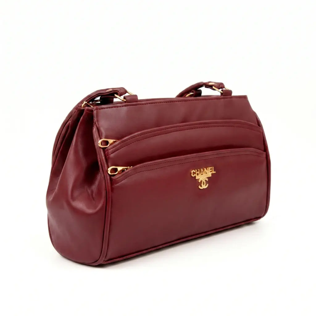 Premium 7 Zipper Hand Bag - Maroon