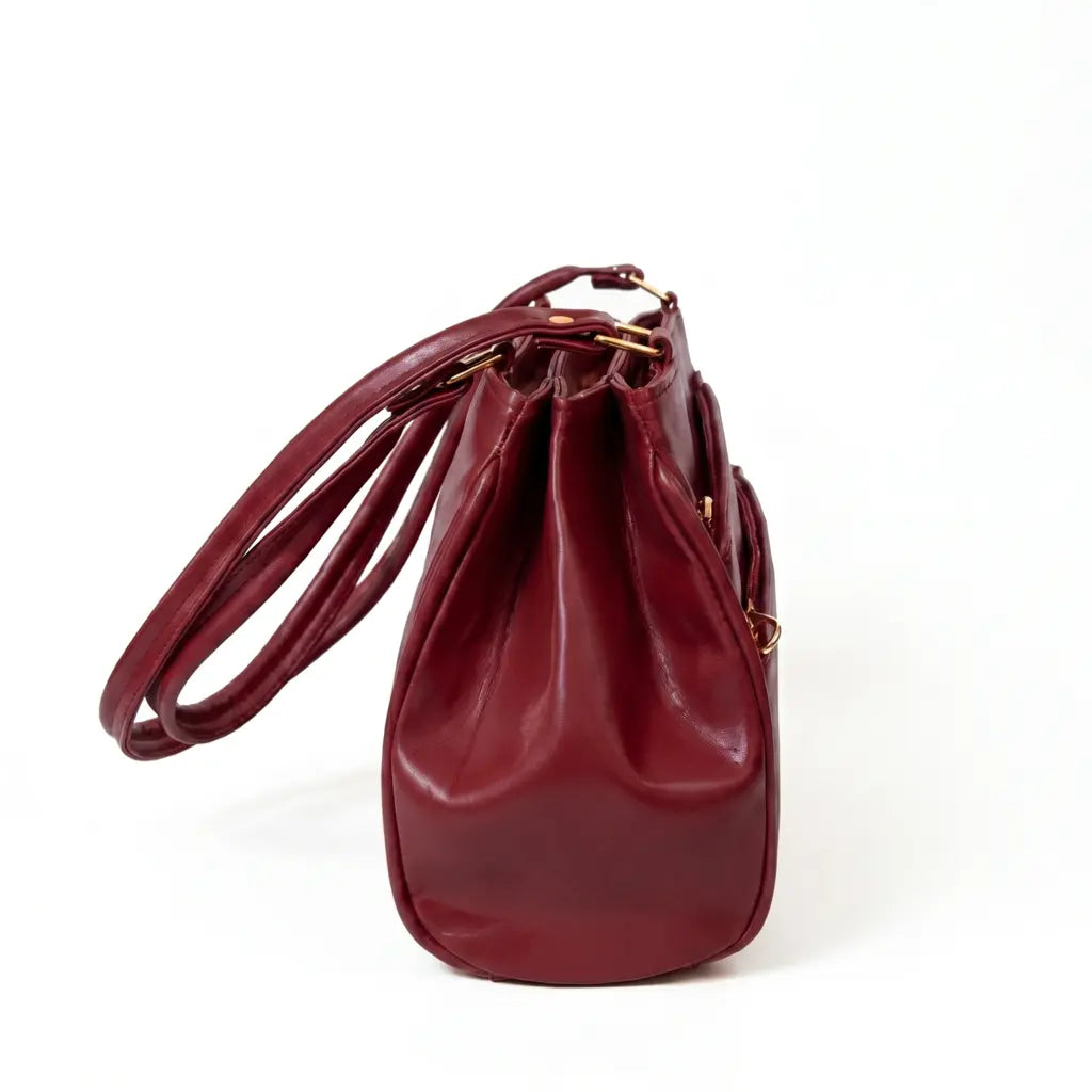 Premium 7 Zipper Hand Bag - Maroon