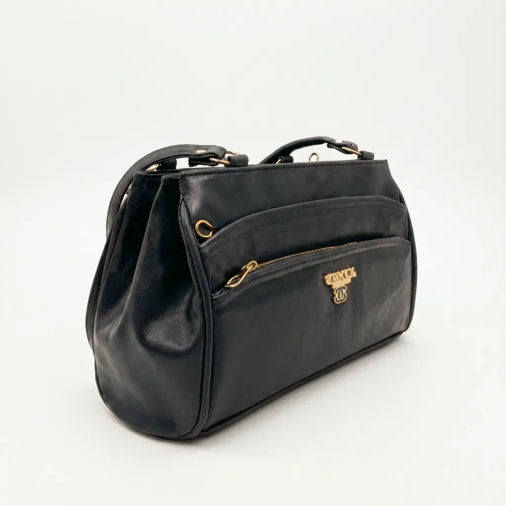 Premium 7 Zipper Hand Bag - Black