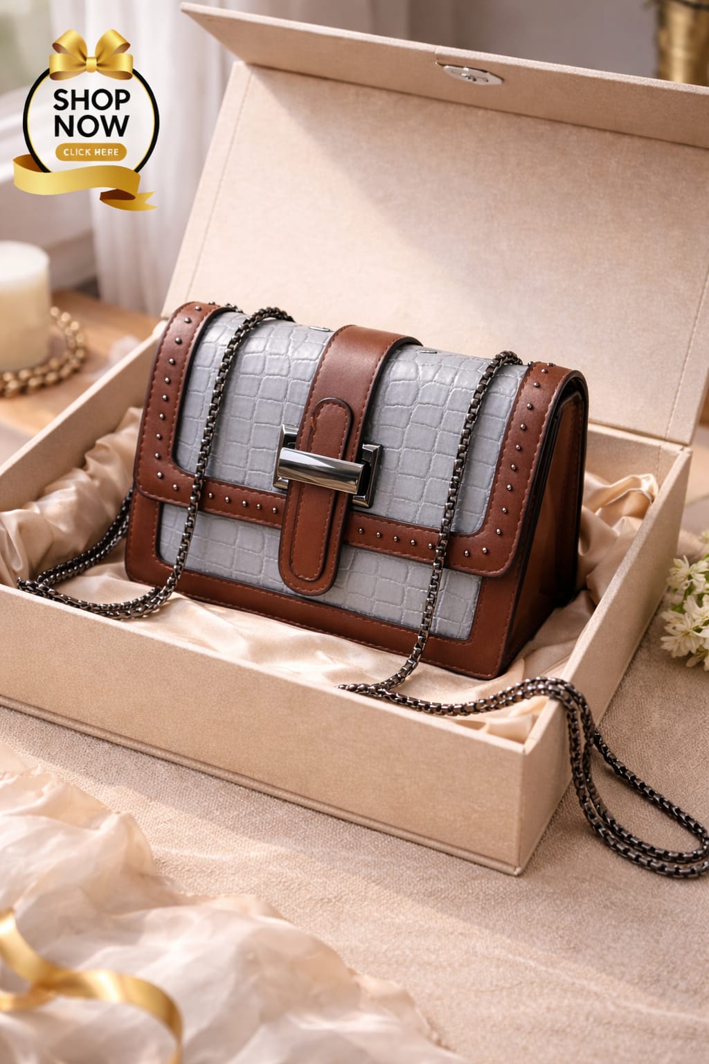 Imported Top Chain Crossbody Bag