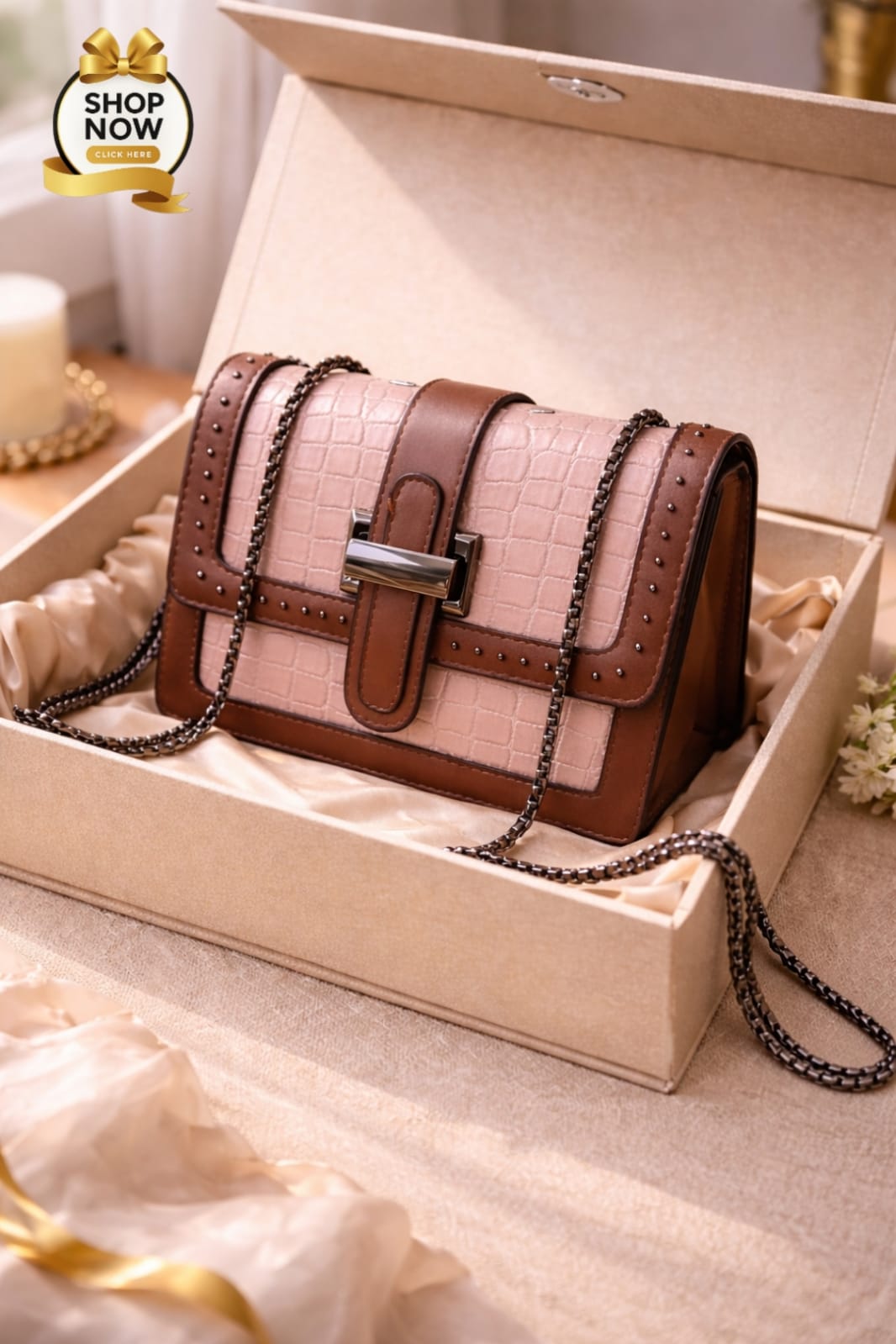 Imported Top Chain Crossbody Bag