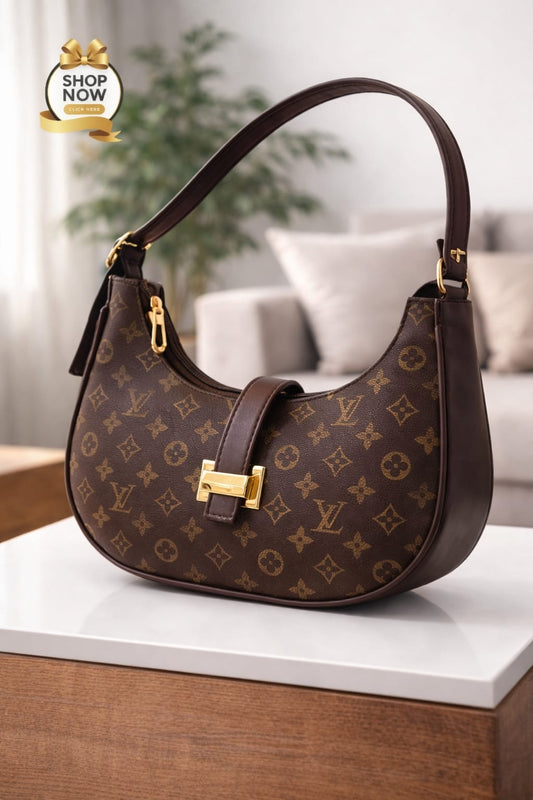 Branded Moon Shape Handbag